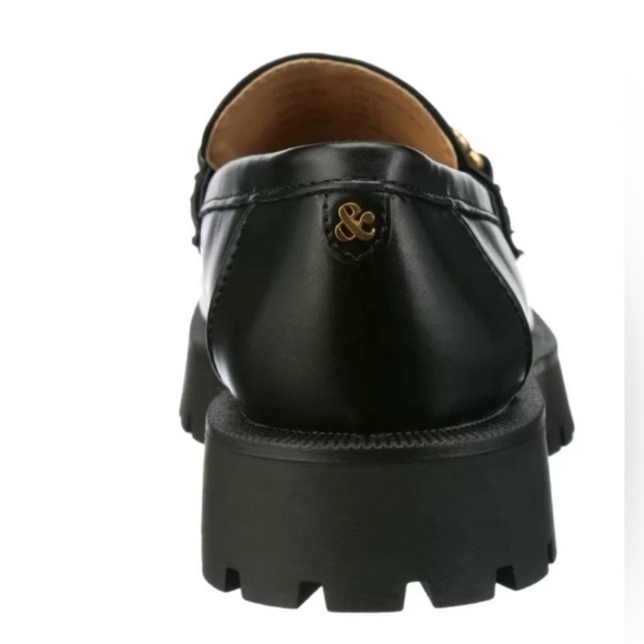 EUC Sam & Libby Women's Remi Black/Gold Chunky Lug Sole Loafer size 10 - Picture 9 of 12
